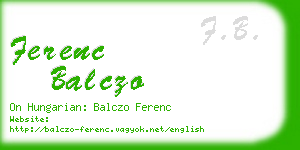 ferenc balczo business card